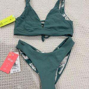 Maaji Women's Standard Long Line Triangle Top & Scrunch Butt Bottoms SET